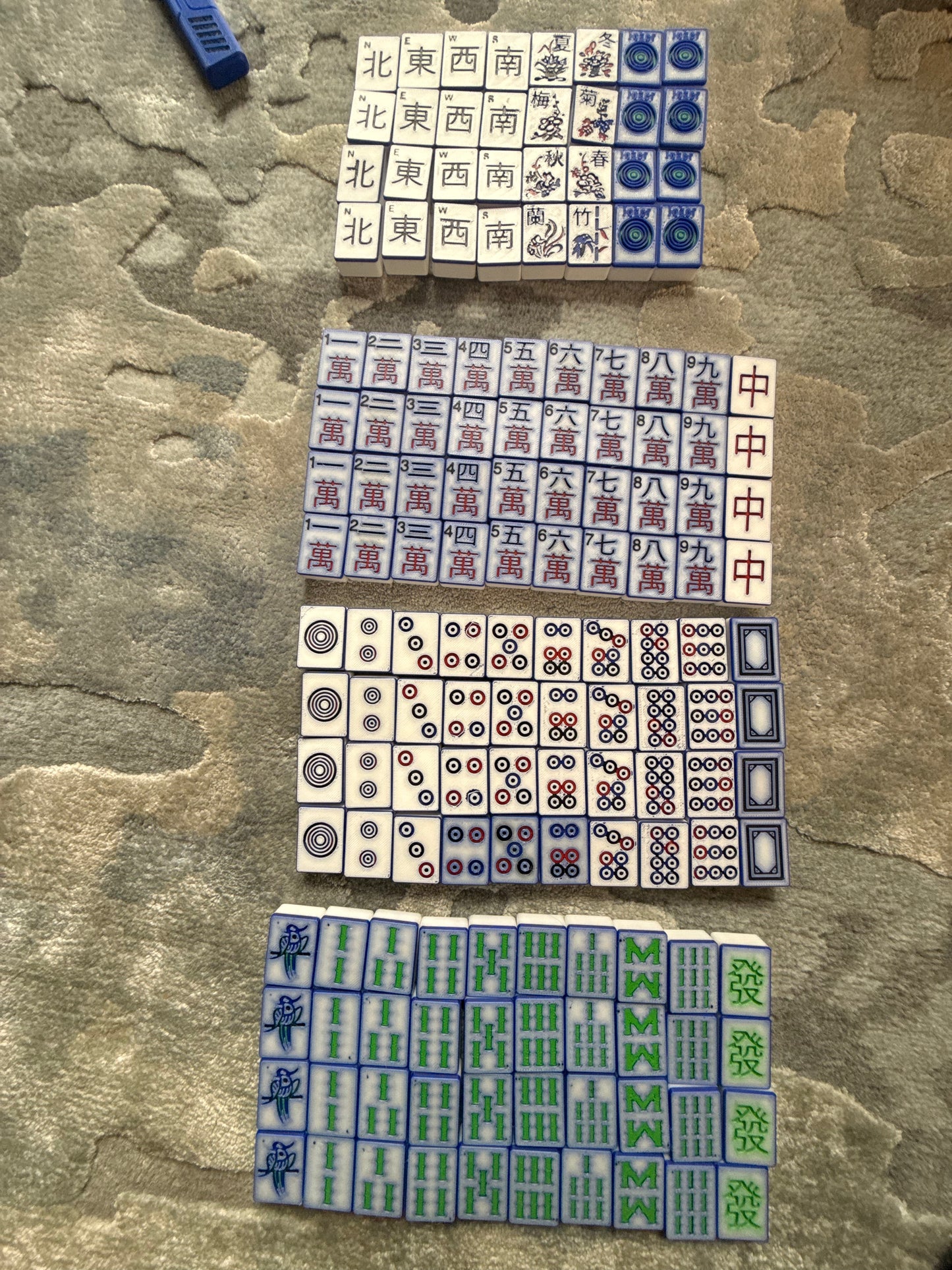 Customizable 3d printed Mahjong Set 144 tiles